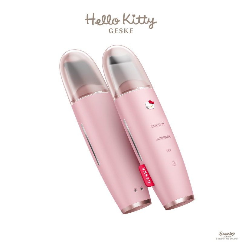 Мікрострумовий скрабер для шкіри та усунення чорних точок GESKE MicroCurrent Skin Scrubber&Blackhead Remover Hello Kitty pink