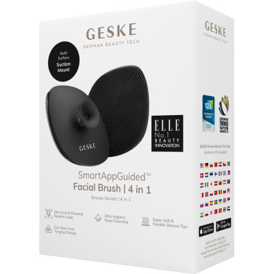 Щітка для обличчя GESKE Facial Brush 4 в 1 з тримачем gray