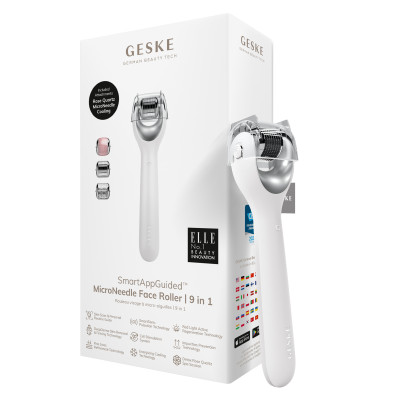 Електронний ролер для обличчя з мікроголками GESKE MicroNeedle Face Roller 9 в 1 white