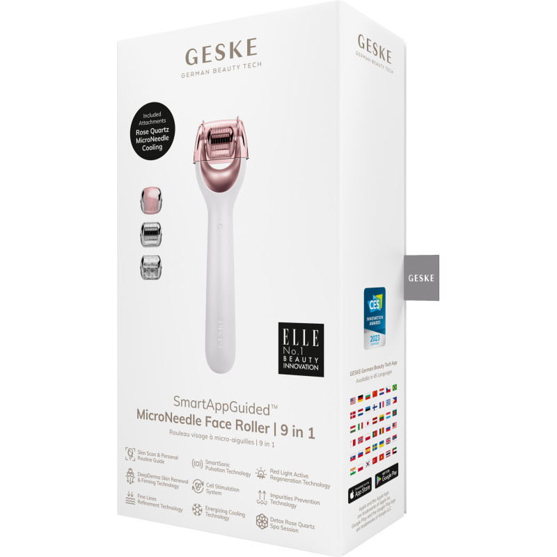 Електронний ролер для обличчя з мікроголками GESKE MicroNeedle Face Roller 9 в 1 starlight