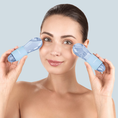 Подвійний масажер для очей GESKE Cool&Warm Duo Eye Massager 7 в 1 aquamarine