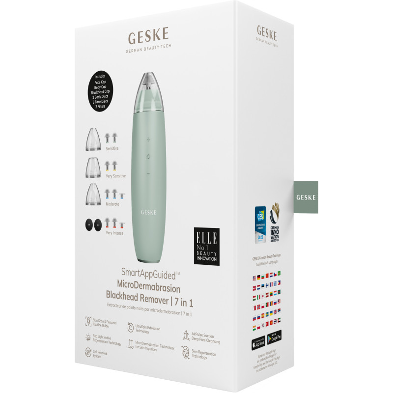 Мікродермабразійний пристрій для видалення чорних цяток GESKE MicroDermabrasion Blackhead Remover 7 в 1 green