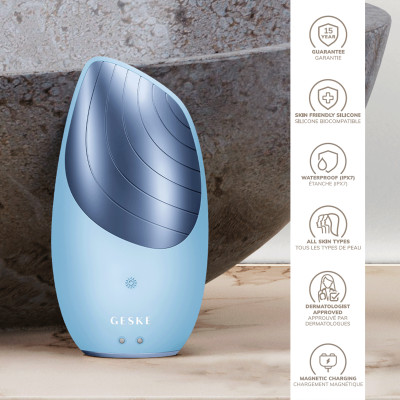 Електронна звукова термощітка для обличчя GESKE Sonic Thermo Facial Brush aquamarine