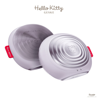 Електронна ультразвукова термощітка для обличчя GESKE Sonic Thermo Facial Brush 5 в 1 by Hello Kitty purple