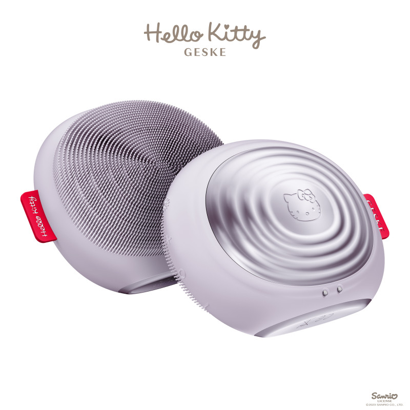 Електронна ультразвукова термощітка для обличчя GESKE Sonic Thermo Facial Brush 5 в 1 by Hello Kitty purple