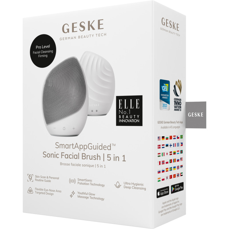 Електронна ультразвукова щітка для обличчя GESKE Sonic Facial Brush 5 в 1 white