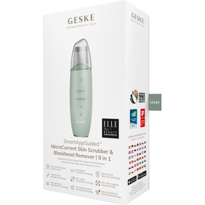 Мікрострумовий скрабер для шкіри та усунення чорних точок GESKE MicroCurrent Skin Scrubber&Blackhead Remover 9 в 1 green
