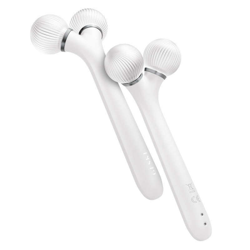 Електронний ультразвуковий ролик для обличчя GESKE Sonic Facial Roller 4 в 1 white