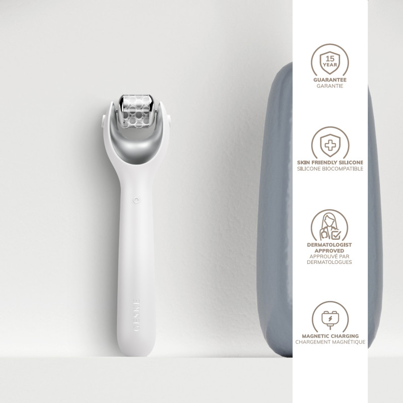 Електронний ролер для обличчя з мікроголками GESKE MicroNeedle Face Roller 9 в 1 white