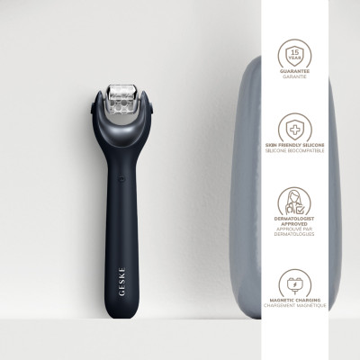Електронний ролер для обличчя з мікроголками GESKE MicroNeedle Face Roller 9 в 1 black