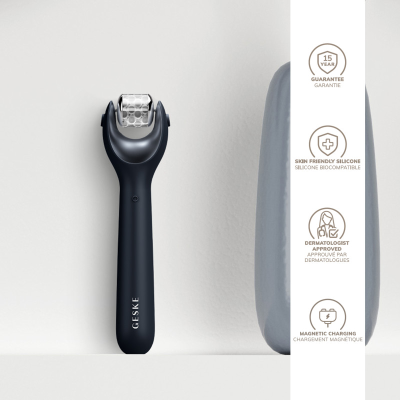 Електронний ролер для обличчя з мікроголками GESKE MicroNeedle Face Roller 9 в 1 black