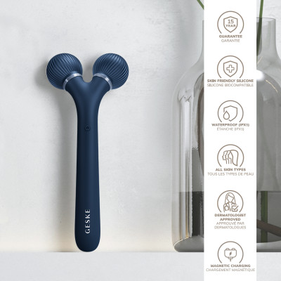 Електронний ультразвуковий ролик для обличчя GESKE Sonic Facial Roller 4 в 1 midnight