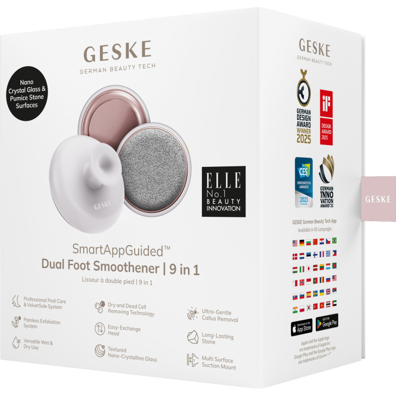 Набір для догляду за стопами з ручкою GESKE Dual Foot Smoothener 9 в 1 starlight