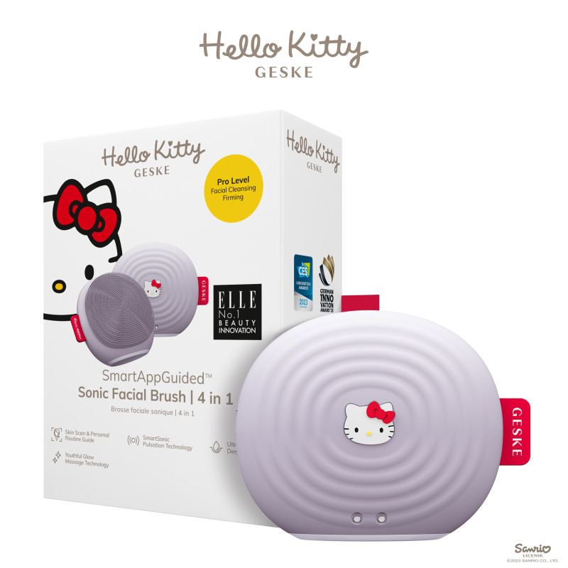 Електронна ультразвукова щітка для обличчя GESKE Sonic Facial Brush 4 в 1 by Hello Kitty purple