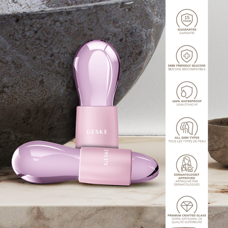 Подвійний масажер для очей GESKE Cool&Warm Duo Eye Massager 7 в 1 pink