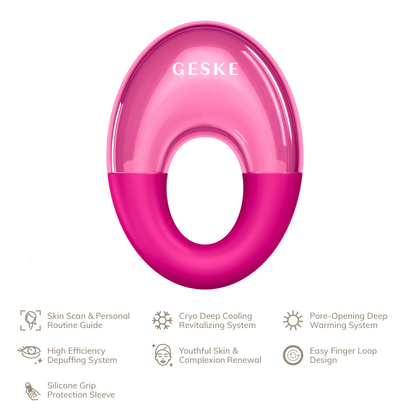 Масажер для очей GESKE Cool&Warm Eye Massager 7 в 1 magenta