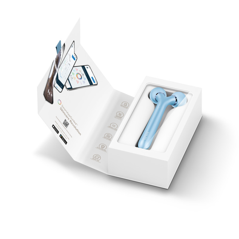 Електронний ультразвуковий ролик для обличчя GESKE Sonic Facial Roller 4 в 1 aquamarine