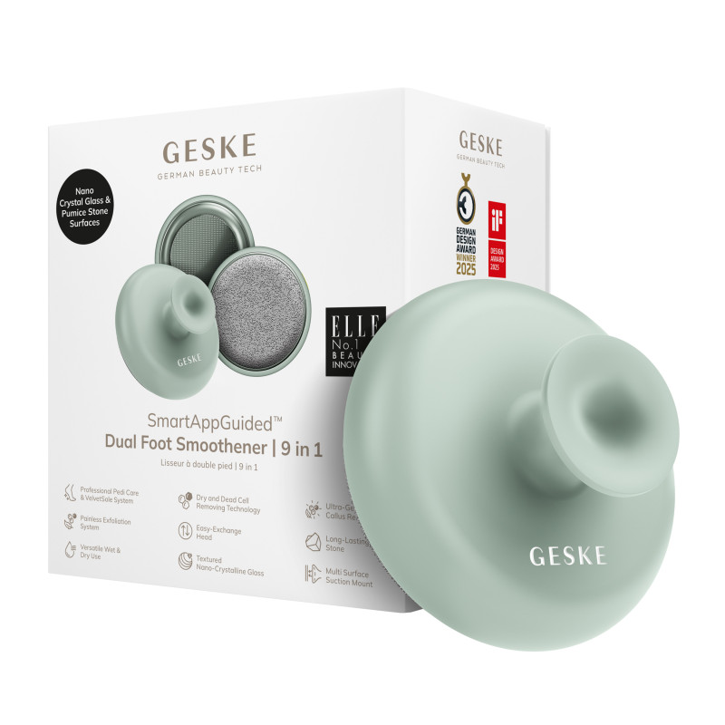 Набір для догляду за стопами з ручкою GESKE Dual Foot Smoothener 9 в 1 green