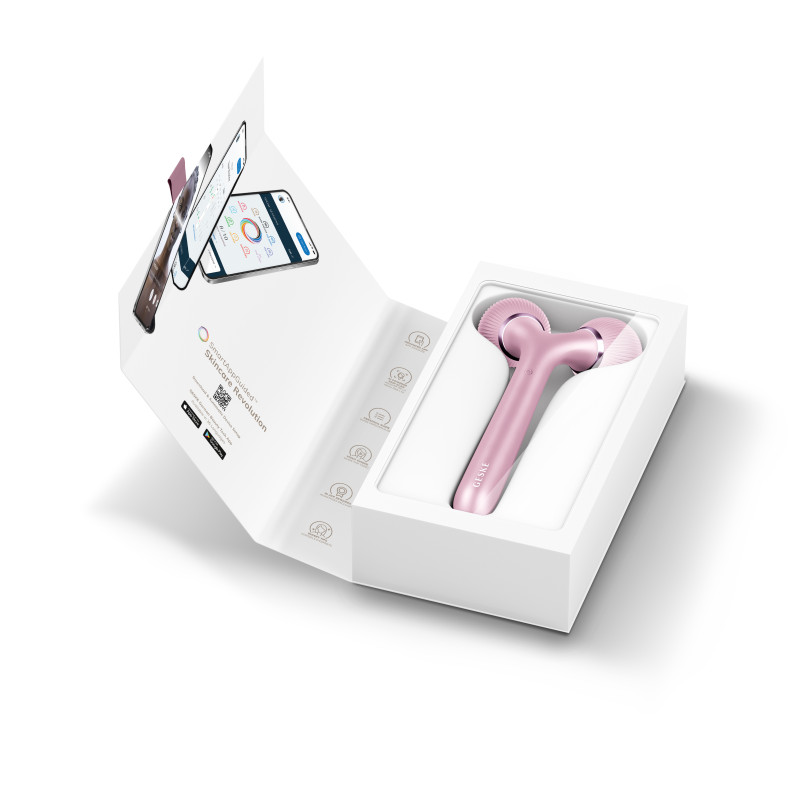 Електронний ультразвуковий ролик для обличчя та тіла GESKE Sonic Facial&Body Roller 4 в 1 pink