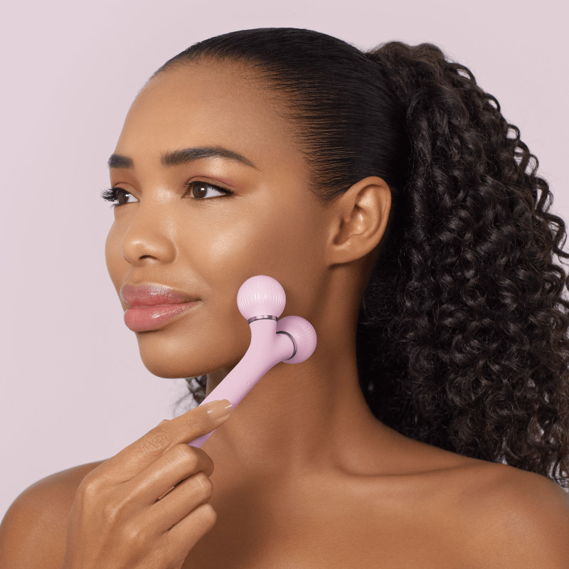 Електронний ультразвуковий ролик для обличчя GESKE Sonic Facial Roller 4 в 1 pink