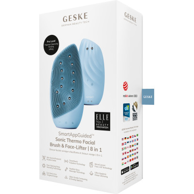 Очищувальна щітка для обличчя GESKE Sonic Thermo Facial Brush&Face-Lifter 8 в 1 aquamarine