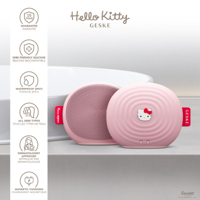 Електронна ультразвукова щітка для обличчя GESKE Sonic Facial Brush by Hello Kitty pink