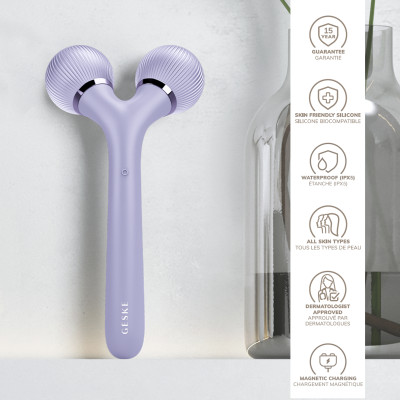 Електронний ультразвуковий ролик для обличчя та тіла GESKE Sonic Facial&Body Roller 4 в 1 violet