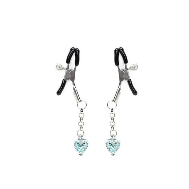 Затискачі для сосків Liebe Seele Glow-in-dark Nipple Clamps Light Blue