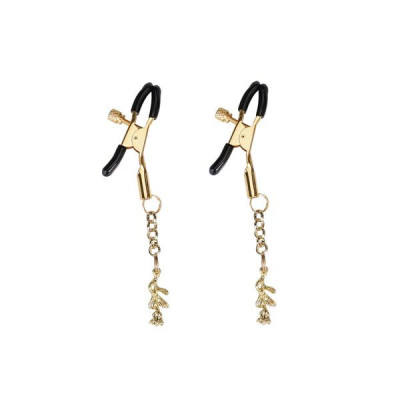 Затискачі для сосків Liebe Seele Rose Pendant Nipple Clamps Gold Затискачі для сосків Liebe Seele Rose Pendant Nipple Clamps Gold