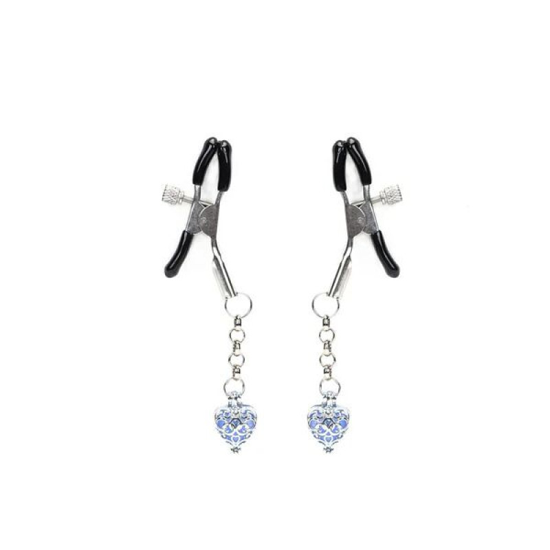 Затискачі для сосків Liebe Seele Glow-in-dark Nipple Clamps Blue