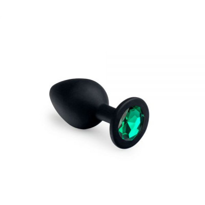 Анальна пробка Black Silicone Emerald размер: М CRYSTAL