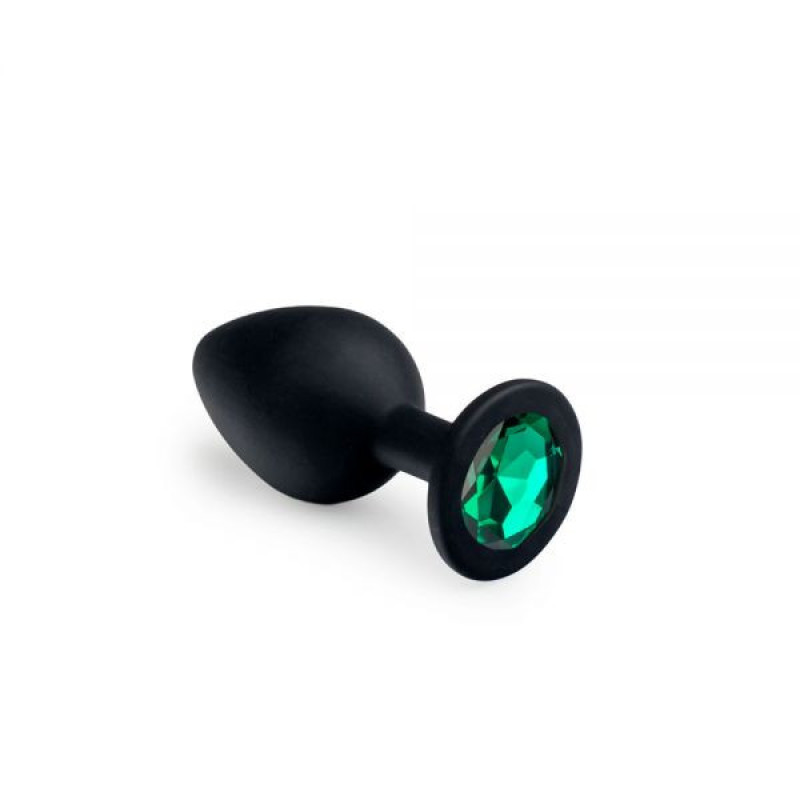 Анальна пробка Black Silicone Emerald размер: М CRYSTAL