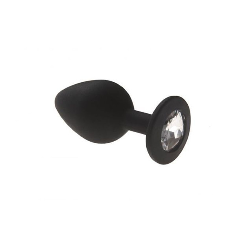 Анальна пробка CRYSTAL Black Silicone Diamond, Розмір: M
