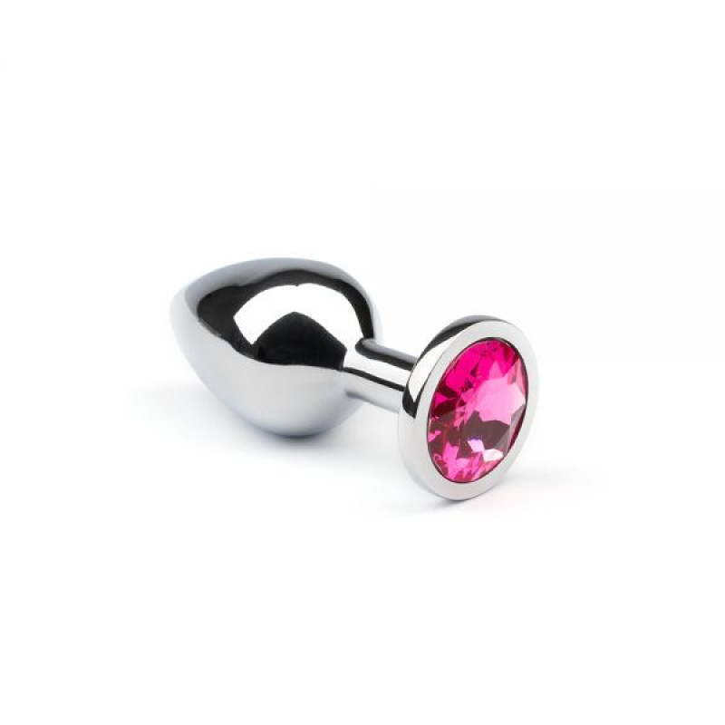 Металева анальна пробка CRYSTAL Silver Pink-Rhodolite розмір: M