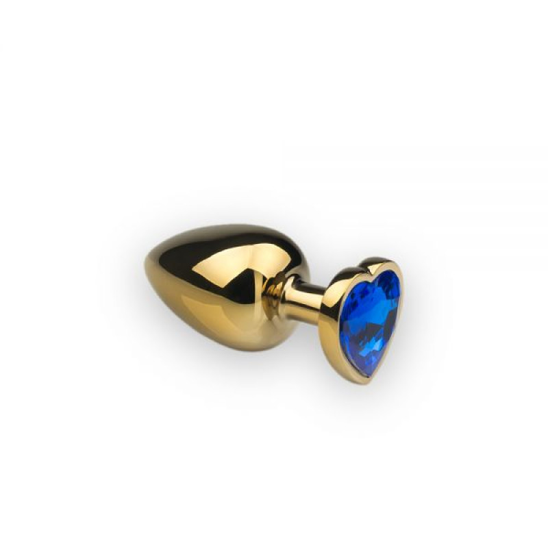 Анальна пробка CRYSTAL Gold Heart Sapphire размір: M