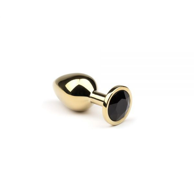 Металева анальна пробка CRYSTAL Gold Black Diamond розмір: S