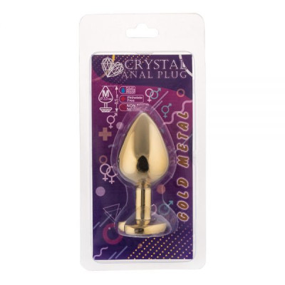 Анальна пробка CRYSTAL Gold Heart Sapphire размір: M