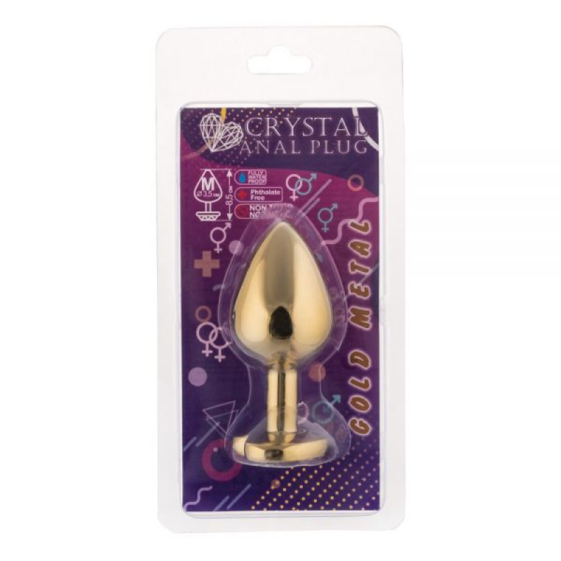 Анальна пробка CRYSTAL Gold Heart Sapphire размір: M