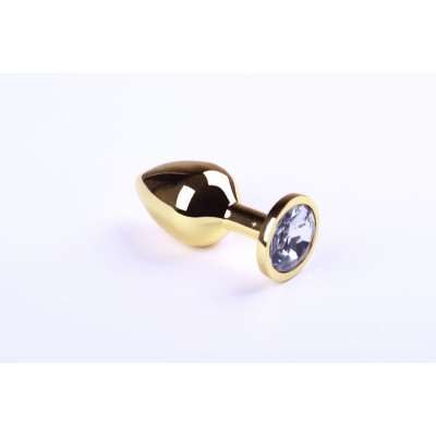 Анальна пробка із металу CRYSTAL Gold-Diamond розмір: М