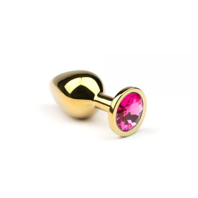 Металева анальна пробка CRYSTAL Gold Pink-Rhodolite розмір: M