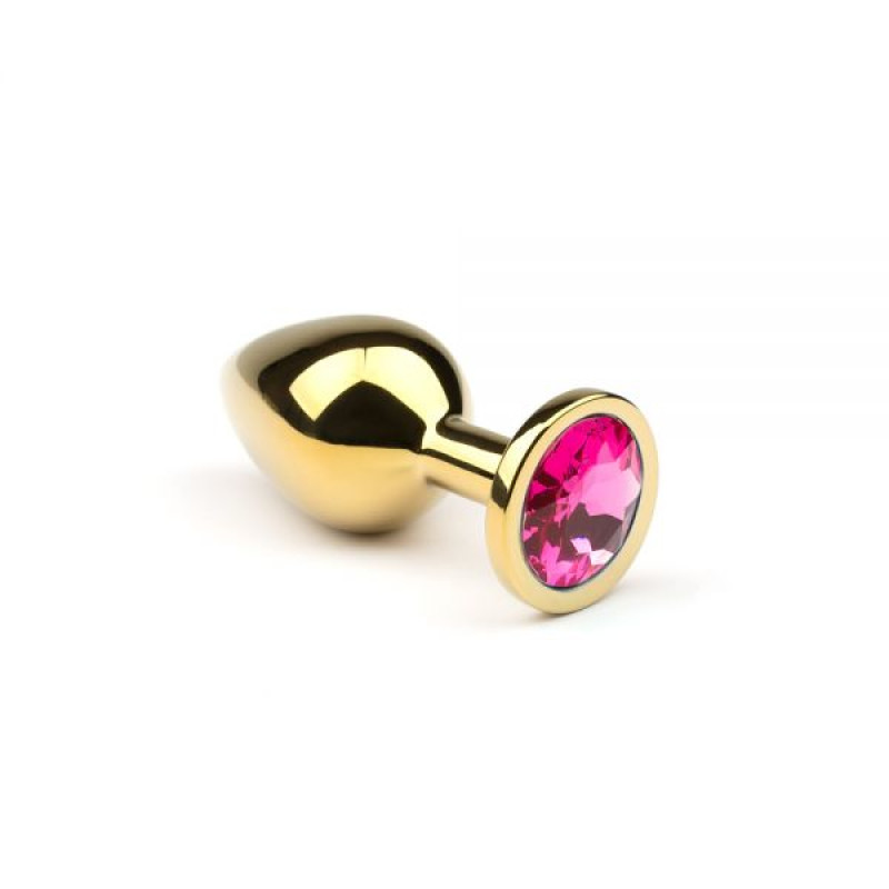 Металева анальна пробка CRYSTAL Gold Pink-Rhodolite розмір: M