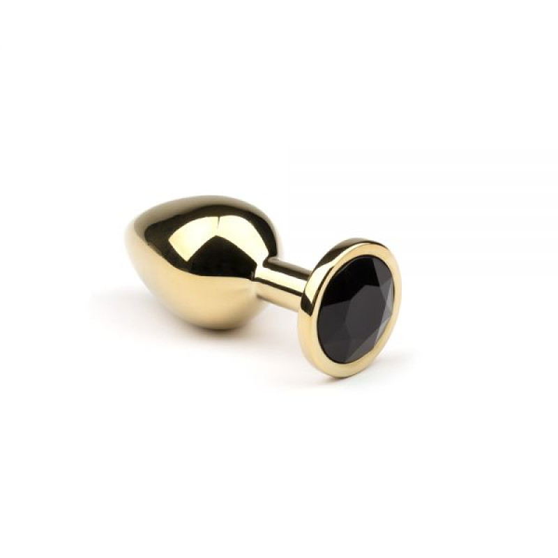 Металева анальна пробка CRYSTAL Gold Black Diamond розмір: M