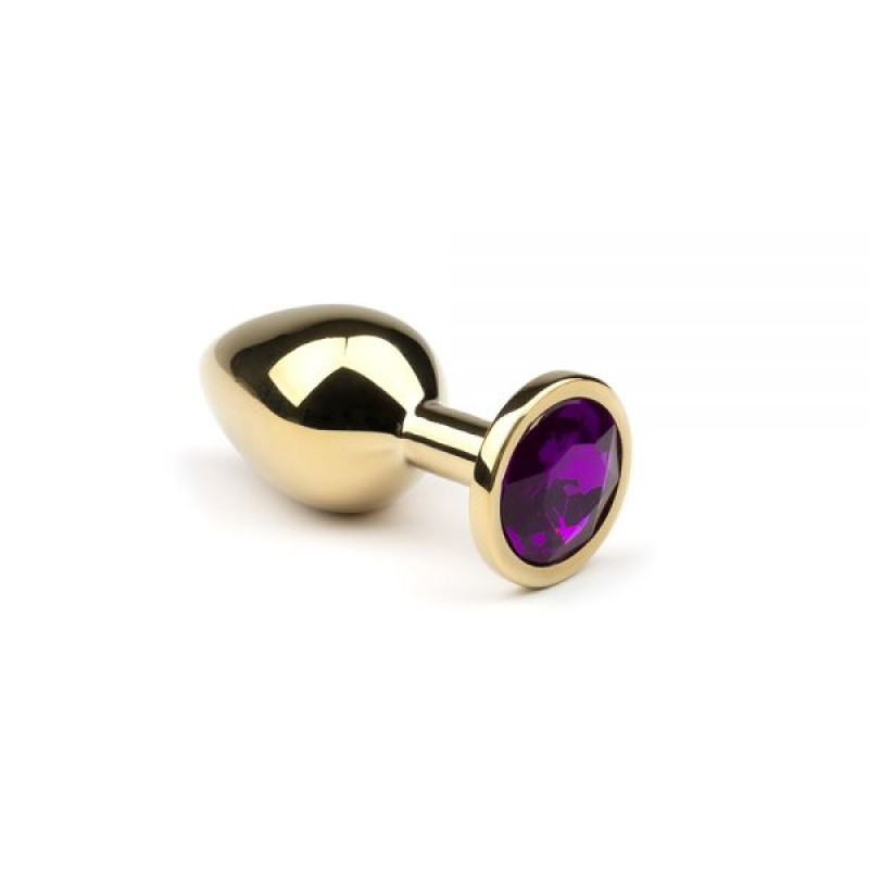 Металева анальна пробка CRYSTAL Gold Amethyst розмір: М