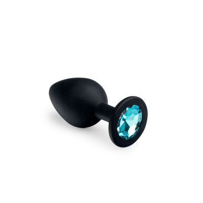 Силіконова анальна пробка CRYSTAL Black Silicone Topaz розмір: M