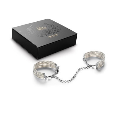 Браслети - наручники PLASIR NACRE білі перли Bijoux Indiscrets