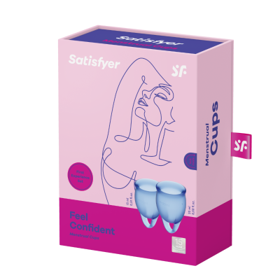 Набір великих менструальних чаш Satisfyer Feel Confident, 15мл та 20мл, мішечок для зберігання