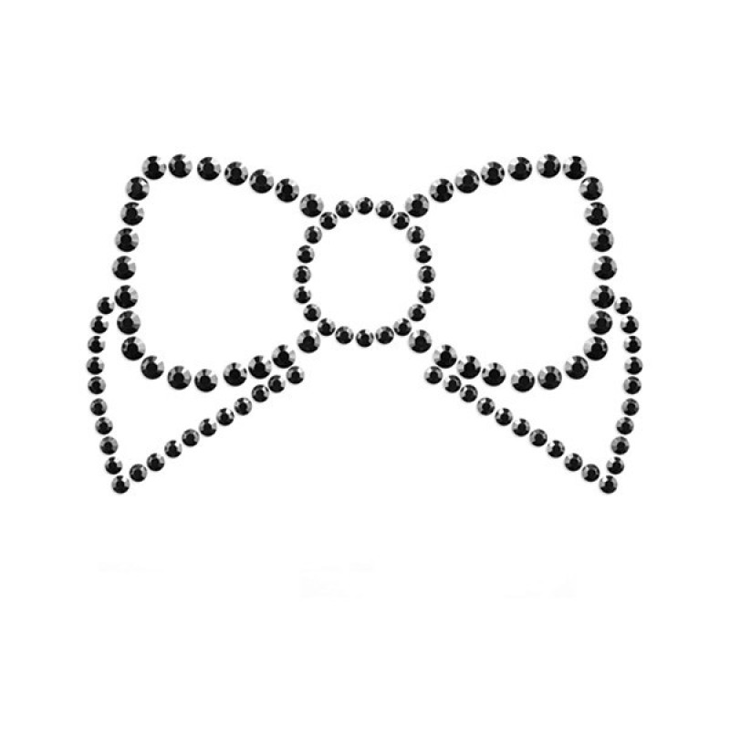 Украшения для груди со стразами MIMI Bow цвет: черный Bijoux Indiscrets
