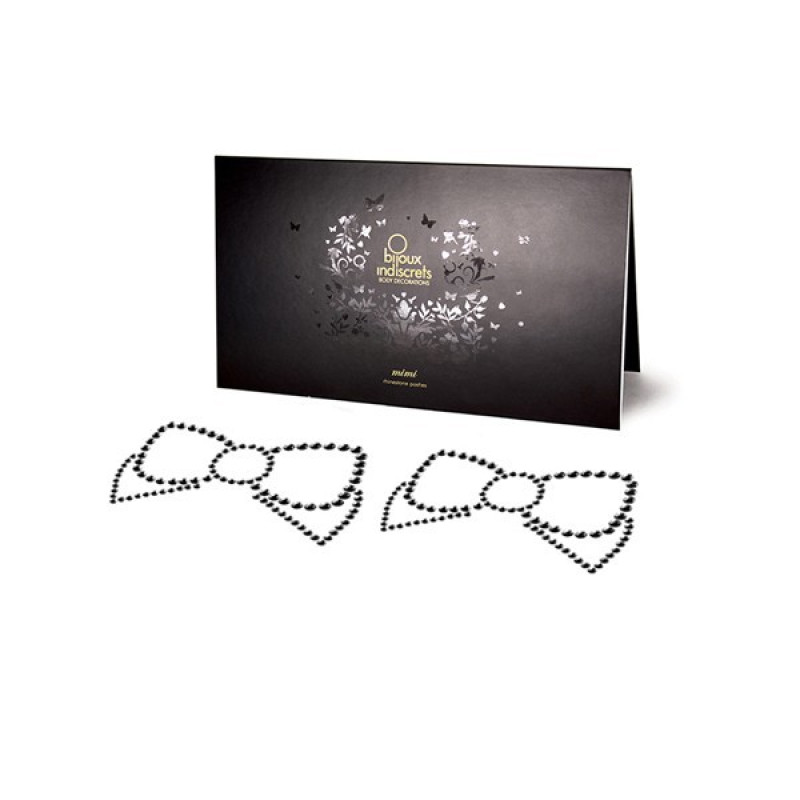 Украшения для груди со стразами MIMI Bow цвет: черный Bijoux Indiscrets